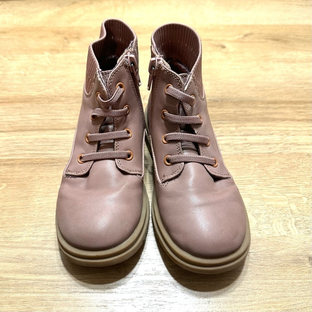 Open Edit Kaylee Leather Boot Pink Burlwood